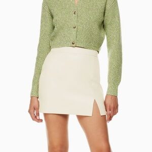 NWT Aritzia Wilfred Patio Mini Skirt faux leather size 2